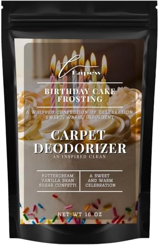 Lapew Birthday Cake Frosting Carpet Deodorizer Powder - Pet Safe Freshener for Vacuuming | Scented Odor Eliminator for Home | 16 oz by Lapew