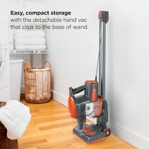 Shark HV302 Rocket Pet Corded Stick Vacuum, Lightweight with Swivel Steering for Carpets & Hard Floors, Converts to Hand Vacuum, Includes Crevice Tool, Pet Multi-Tool & Precision Duster, Orange - Image 4