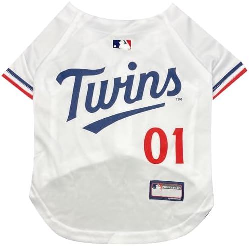 Official MLB Minnesota Twins Pet Jersey for Dogs & Cats, Size Large - Stylish Baseball Jersey for Your Furry Fan- Show Off Team Spirit with The Perfect Fan Apparel Gear for Pet, Dog & Cat by PETSFIRST