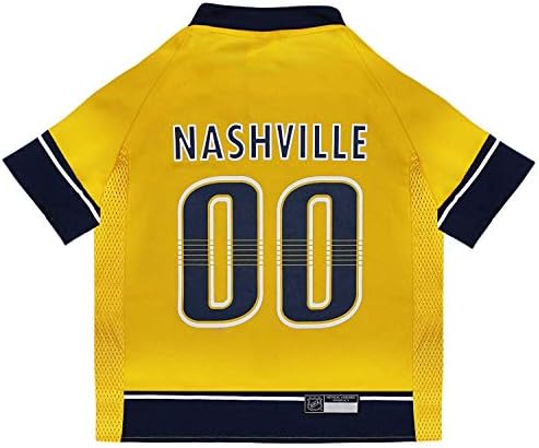 Pets First NHL Nashville Predators Jersey for Dogs & Cats, Small. - Let Your Pet Be A Real NHL Fan! by PETSFIRST