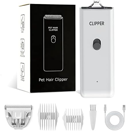 Feet Hair Trimmer, Dog Clippers,Quiet Washable USB Rechargeable Cordless Dog Grooming Kit,Electric Pets Hair Trimmers Shaver Shears for Dogs and Cats White by Tileon