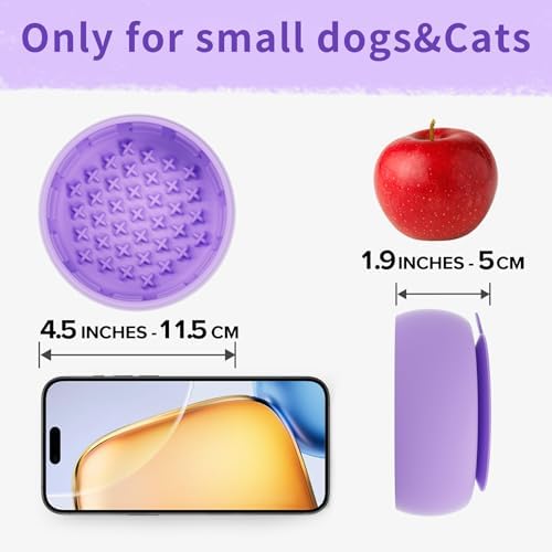 Purple Dog Puzzle Toy & Lick Mat for Bathing - Grooming Helper & Boredom Buster Slow Feeder Bowl with Suction Cups for Dogs and Cats - Interactive Treat Dispenser(Only for Small Dogs) - Image 2