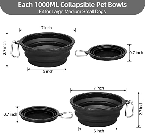 Kytely Large Collapsible Dog Bowls 2 Pack, 34oz Foldable Dog Travel Bowl - Image 2