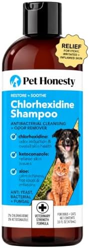 Pet Honesty Chlorhexidine Dog Shampoo Itchy Skin Relief, Anti-Itch, 16oz by PetHonesty