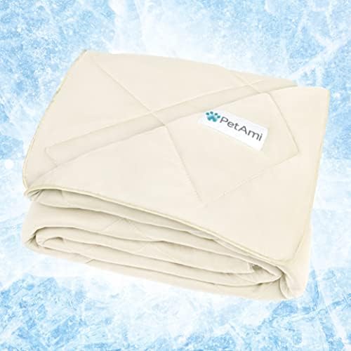 PetAmi Cooling Dog Blanket Lightweight Soft for Medium Pet Cat 29x40 Beige by PetAmi