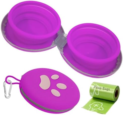 2-in-1 Collapsible Dog Travel Bowl Portable Silicone Carabiner by guardingwhatyouLove