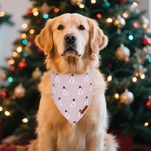 PTDECOR Dog Christmas Bandana, Xmas Santa Snowman Pet Scarf, X-Large - Image 2