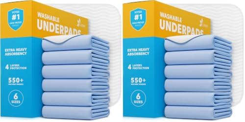 GREEN LIFESTYLE Washable Underpads - Large Pads for use as Incontinence Bed Pads, Reusable Pet Pads, Great for Dogs, Cats, Bunny, Seniors Bed Pad (Pack of 12 - 34x36) by GreenLifeStyle