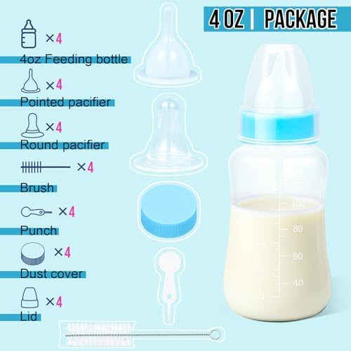Puppy Kitten Nursing Bottle 4oz - Small Animal Feeding Kit with Nipples | Hand Feeding Supplies for Puppies, Kittens, Rabbits, Ferrets & Newborn Pets - Image 2