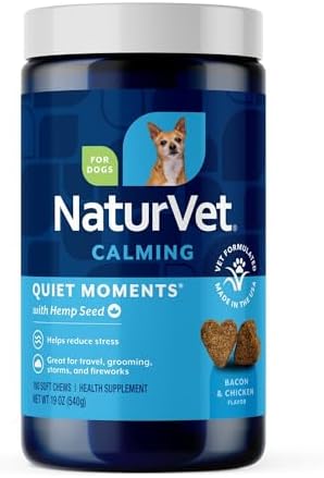 NaturVet Quiet Moments Calming Plus Hemp Dog Supplement - 180 Soft Chews by NaturVet
