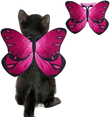 Pet Cat Bat Wings for Halloween Party Decoration, Puppy Collar Leads Cosplay Bat Costume,Cute Puppy Cat Dress Up Accessories by Puoyis