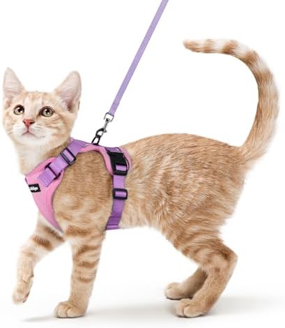 rabbitgoo Cat Harness and Leash Set, Escape Proof Vest, Pink & Light Purple by rabbitgoo