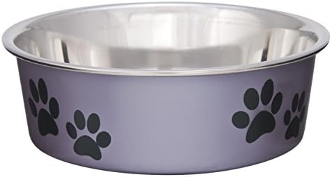 Loving Pets Bella Dog Bowls- Stainless Steel Dog & Cat Bowls - Spill Proof Dog Food Bowl, Cat Bowl, Puppy Essentials & Pet Supplies Great for Home & Travel (Small 10-20 lbs, Grape) by Loving+Pets