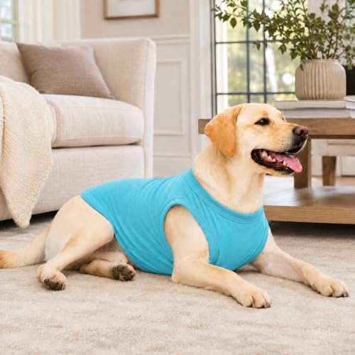 Pet Clothes Dog Clothing Blank T-Shirt Tanks Top Vests for Small Middle Large Size Dogs 100% Cotton Dog Summer Vest Classic (XXXL, Turquoise) - Image 6