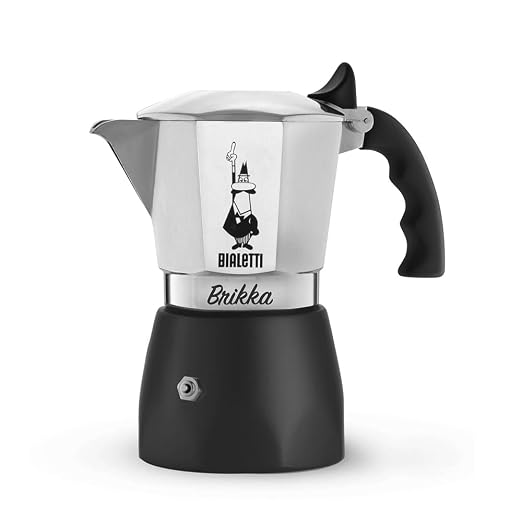 Bialetti Brikka Moka Pot Stovetop Espresso Maker – Crema-Rich Italian Coffee Maker, 2 Espresso Shots (3.4 oz / 100 mL), Black by Bialetti