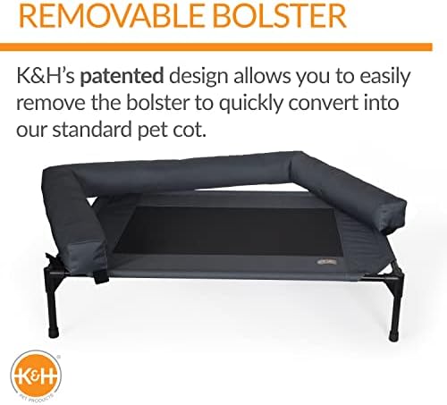 K&H Bolster Dog Cot Cooling Indoor/Outdoor Dog Bed,Charcoal Small 17" X 22" - Image 3
