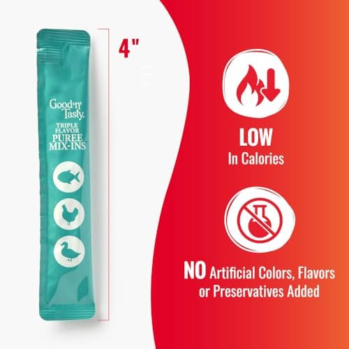 Good 'n' Tasty Triple Flavor Puree Mix-Ins Dog Food Topper Treats for All Dogs, 7 Count, Easy Single-Serve Portions, Added Protein with Tuna, Chicken and Duck (Pack of 2) - Image 4