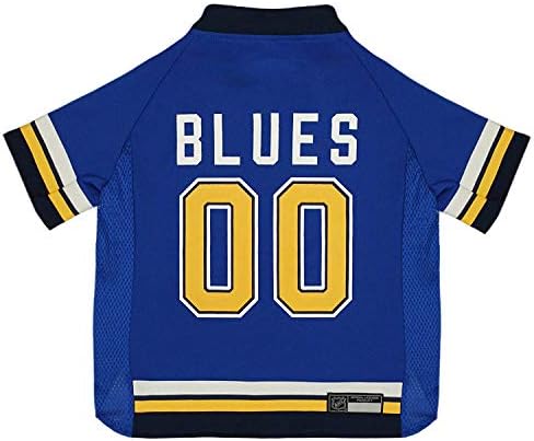 NHL St.Louis Blues Jersey for Dogs & Cats, Small. - Let Your Pet Be A Real NHL Fan! by PETSFIRST
