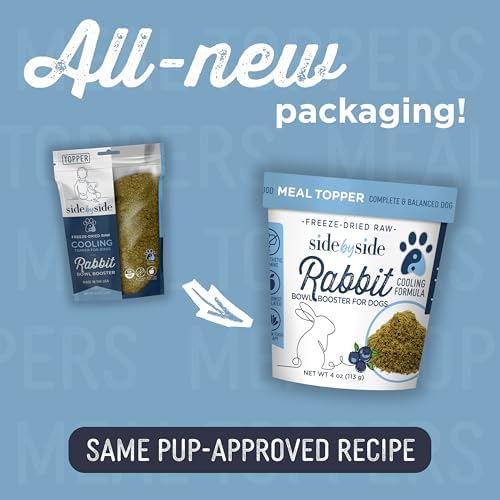 Side by Side Rabbit Bowl Booster - Cooling Freeze-Dried Dog Food Topper for All Breeds - Made with Nutrients & Whole Raw Foods Toppers for Dogs - No Artificial Additives or Fillers (4 oz, 2-Pack) - Image 2