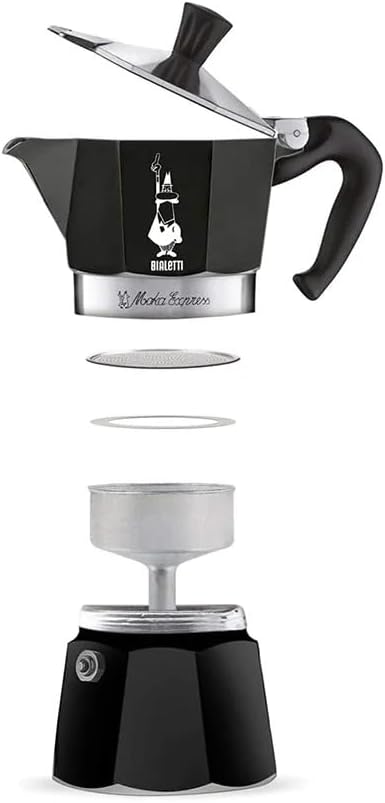 Bialetti Moka Express Iconic Italian Stovetop Espresso Maker (Black, 6 Cups) - Image 2