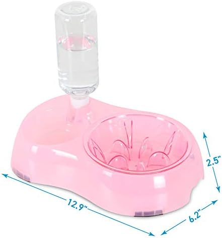 Slow Feeder Bowl, Elevated, Double Transparent for Cats, Small Dogs, Pet Automatic Water Feeder with Water Bottle - Image 6