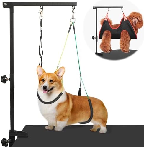 Dog Grooming Arm 35" with Hammock, Haunch Holder for Small Medium Pets by SimpleSolutionsforCozyHome