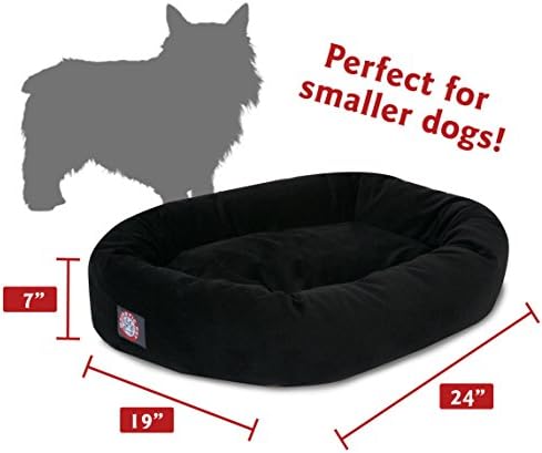 Majestic Pet Suede Calming Dog Bed, 24 Inch Small, Round, Washable, Black - Image 3