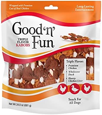 Good 'n' Fun Kabobs Long-Lasting Dog Treat Made With Real Protein, 24 oz by GoodNFun