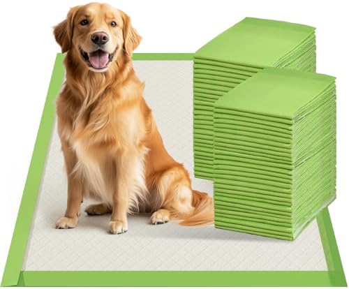 Disposable Dog Pee Pads, XL 28"x34", All Edge-Wrapped, ECO Green, Thick Pad by GardnerPet