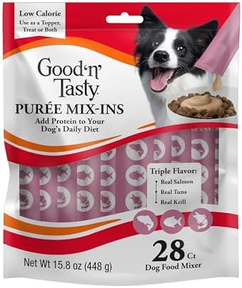 Good 'n' Tasty Puree Mix-Ins Dog Food Topper or Treat, 28 Count by GoodNFun
