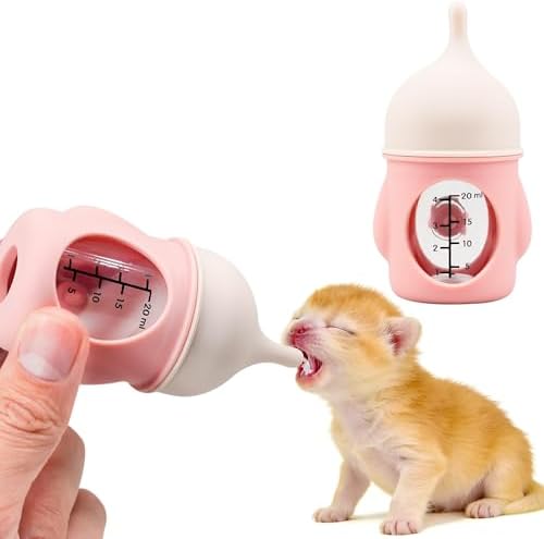 Puppy Bottles for Nursing，Kitten Bottles for Nursing，Pet Feeding Bottle，(Pink- 20ml) by YeulYuuri