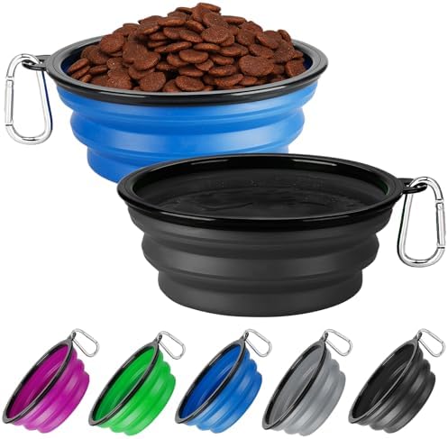 Collapsible Dog Bowl Large 34oz, Travel Dog Water Bowl Portable by HOSCAPE