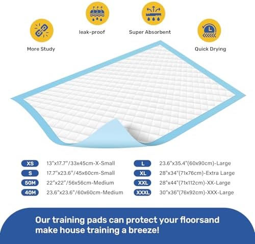 Super Absorbent Waterproof Dog and Puppy Pet Training Pad, Housebreaking Pet Pad, Small-Size, 17.6’’X23.6’’ - 100 Count, Blue - Image 7