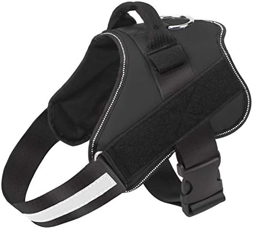 Bolux Dog Harness, No-Pull Reflective Dog Vest, Breathable Adjustable Pet Harness with Handle for Outdoor Walking - No More Pulling, Tugging or Choking (Black, M) by Bolux