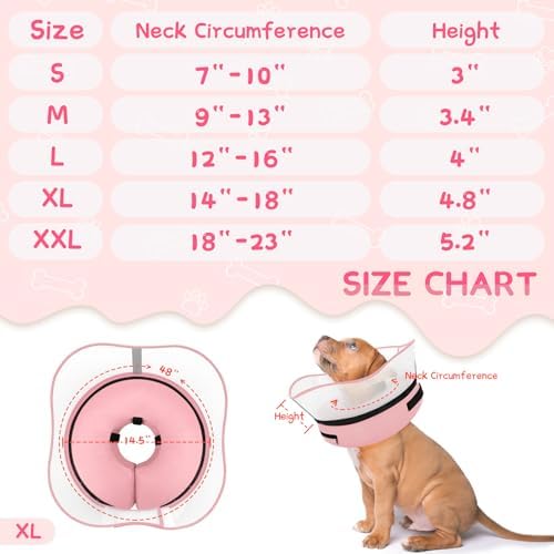 Supet Raised Inflatable Dog Cone Collar to Stop Licking, Soft Dog Cone Alternative After Surgery, Pet Neck Donut Collar for Small Medium Large Dogs - Image 6