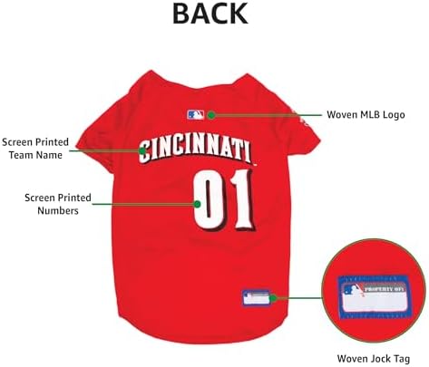 Official MLB Cincinnati Reds Pet Jersey for Dogs & Cats, Size X-Small - Stylish Baseball Jersey for Your Furry Fan- Show Off Team Spirit with The Perfect Fan Apparel Gear for Pet, Dog & Cat - Image 5