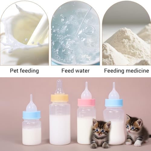 ASEVAT 4 oz 3PackPet Feeding Bottle, Anti-Choking Puppy Feeder Design,with 3pcs Replaceable and Reusable Silicone Nipples for Feeding Puppies, Kittens, Small Animals - Image 6