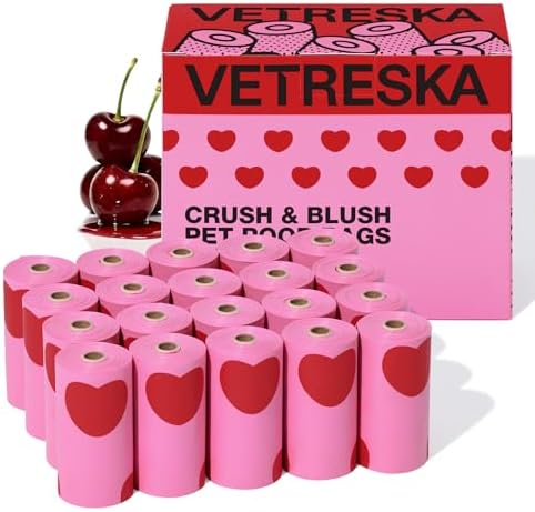VETRESKA Dog Poop Bags, Smoked Cherry Scented, 300 Counts, Leak Proof by VETRESKA