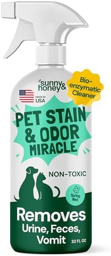 Sunny & Honey Carpet Cleaner Spray, Enzyme Pet Stain Remover, 32oz Mint by SunnyHoney