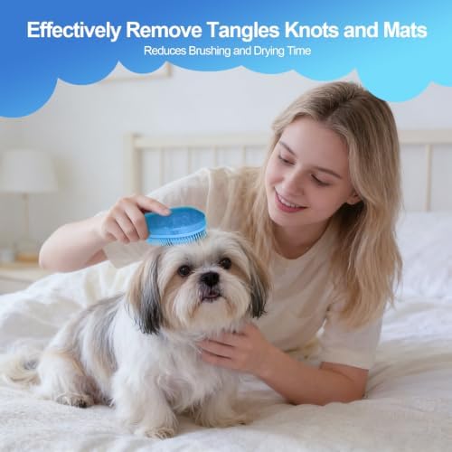 Small Dog Brush, Skin-friendly Soft Bristles (Glitter Blue) - Image 7