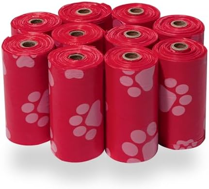 Best Pet Supplies Poop Bags for Dogs - Red, 150 Count by BestPetSuppliesLLC