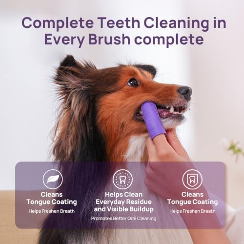 HICC PET Dog Finger Toothbrush, Dual-Sided Soft Silicone, 2-Pack - Image 2