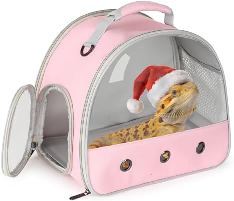 Bearded Dragon Carrier,Lizards Cage,Hamster Outdoor Used,Small Animal Travel Carrier for Sugar Glider Hedgehog Rat Parrot Bird Guinea Pig, Portable Guinea Pig Travel Carrier for Two by WEVONIGU