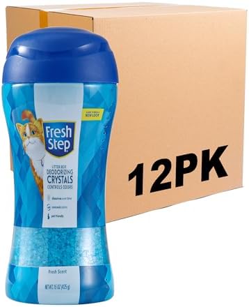 Fresh Step Cat Litter Crystals Deodorizer, Fresh Scent, 15 Oz, 12-Pack by FreshStep