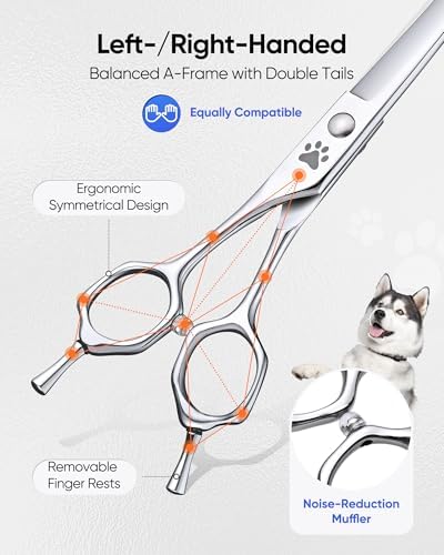 ULG Curved Dog Grooming Shears, 7 Inch, 440C Stainless Steel - Image 5