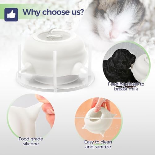 400ml Silicone Multi-Pet Milk Feeder, with 5 Nipples(White) - Image 6