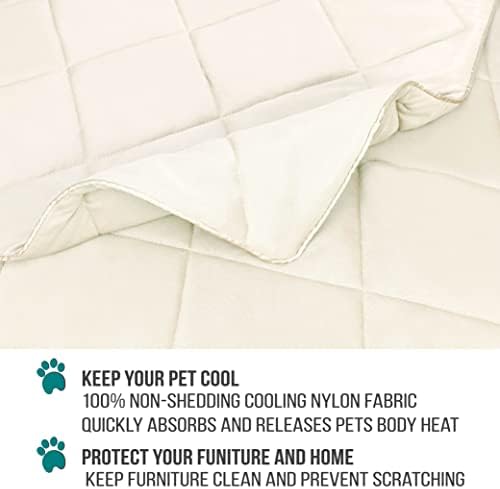 PetAmi Cooling Dog Blanket Lightweight Soft for Large Pet Cat 60x80 Beige - Image 4