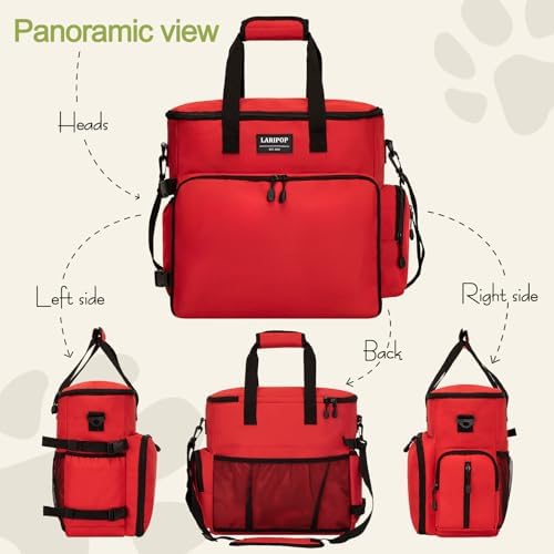 LARIPOP Dog Travel Bag Airline Friendly for Small Medium Large Dogs, Pet Travel Organizer with Collapsible Bowls Food Containers Mat, Waterproof Portable Tote for Dog Outdoor Travel - Image 3