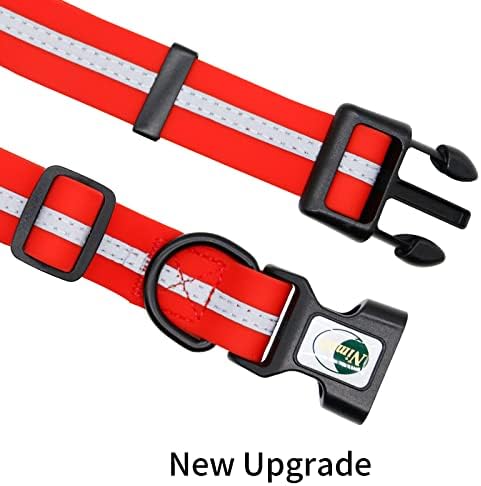 Nimble Reflective Waterproof Dog Collar Adjustable Odor Resistant Easy Clean Pet Collar for Small Medium Large Dogs Night Walking Outdoor Rainy Use (Large (15.35”-24.8”inches), Candy Red) - Image 4
