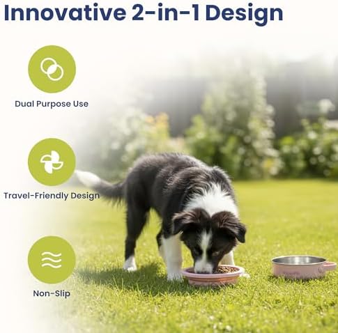 PawsPik 2-in-1 Travel Dog & Cat Bowl – Collapsible BPA-Free Silicone - Image 2